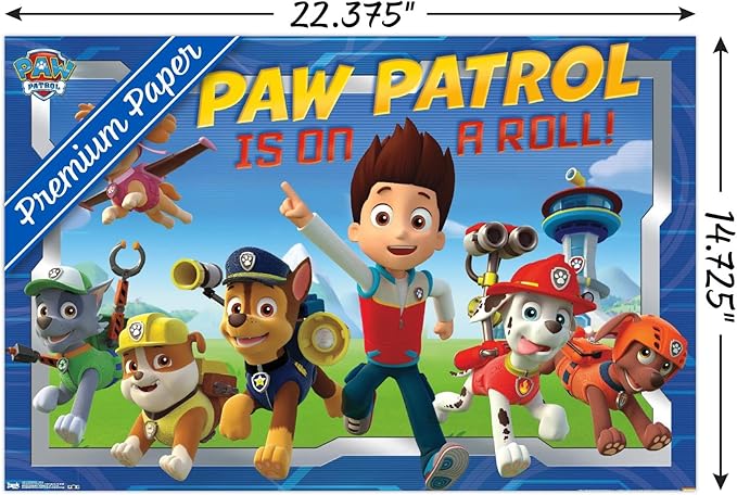 Nickelodeon Paw Patrol - Crew Wall Poster, 22.4L" x 14.7W", Premium Poster & Mount Bundle