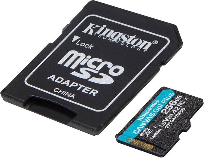 Kingston Canvas Go Plus 256GB microSD Card | Up to 200MB/s | Class 10, UHS-I, U3, V30, A2 | SDCG4/256GB