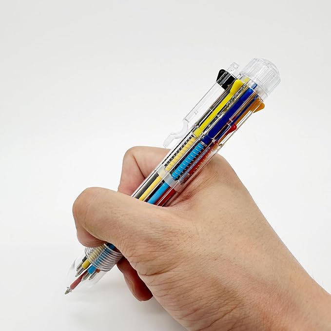 HeTaoCat Multicolor Pens 3 Pack 8 Colors Retractable Ballpoint Pen 0.5mm 8 in 1 Ballpoint Pensfor Office Supplies (8 in 1)