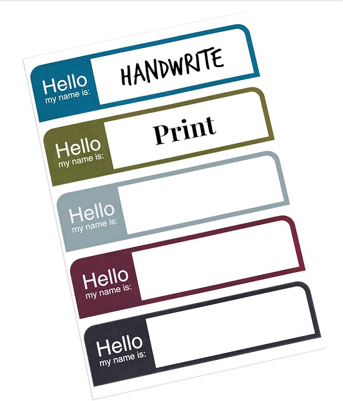 Avery Flexible Printable Name Tags, 1" x 3.75", Assorted Colors, 100 Removable Name Badges (05154)