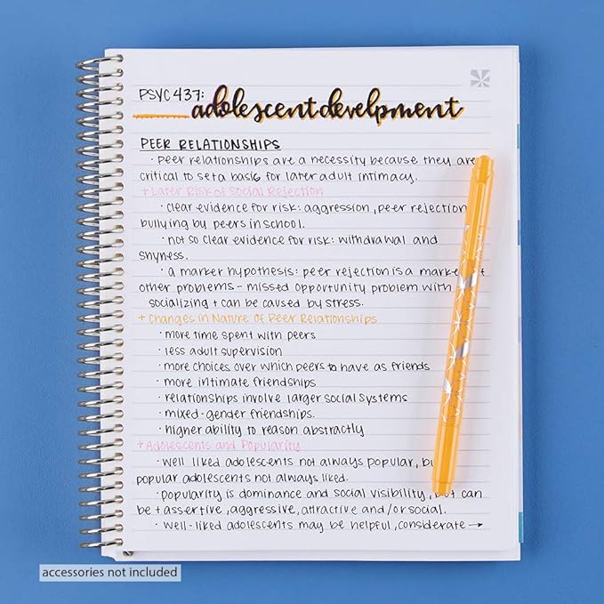 Erin Condren 7" X 9" Spiral Bound College Ruled Notebook - Mid Century Circles, 160 Lined Page Note Taking & Writing Notebook, 80Lb Thick Paper, Stickers Included