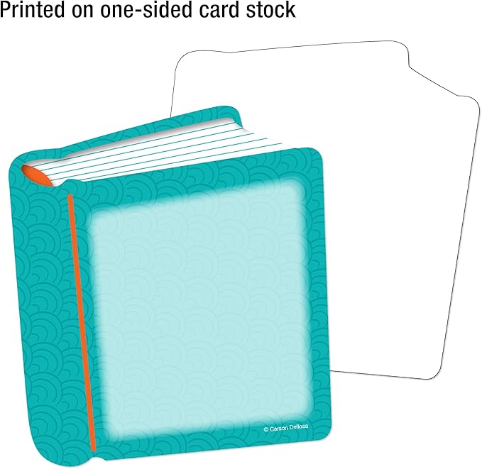 Carson Dellosa 36-Piece Book Cutouts, Colorful Cardstock Library Decor for Back to School, Bulletin Board, Posterboard, Name Tags, Labels, and Classroom Decorations