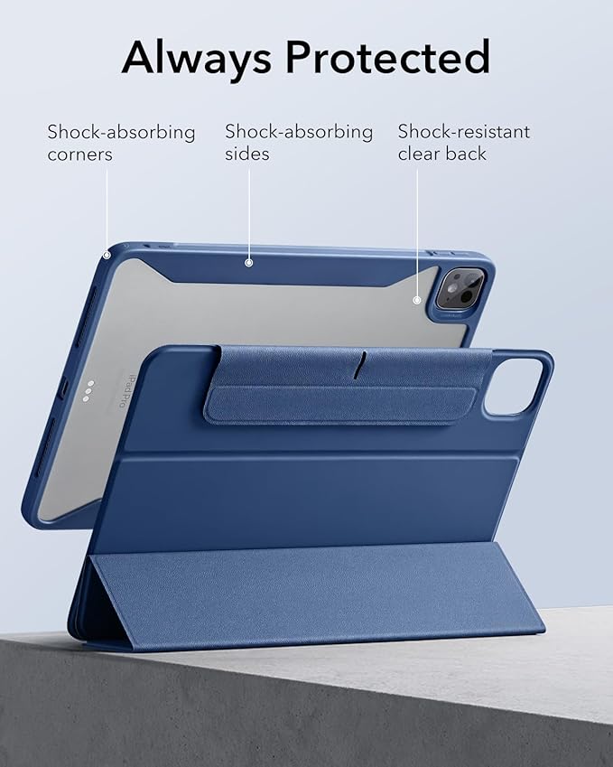 ESR for iPad Pro 13 Inch Case (M5/M4) 2025/2024, Removable Magnetic Cover, Vertical Stand, Fully Supports Pencil Pro and Pencil(USB-C), Rebound 360 Series, Dark Blue