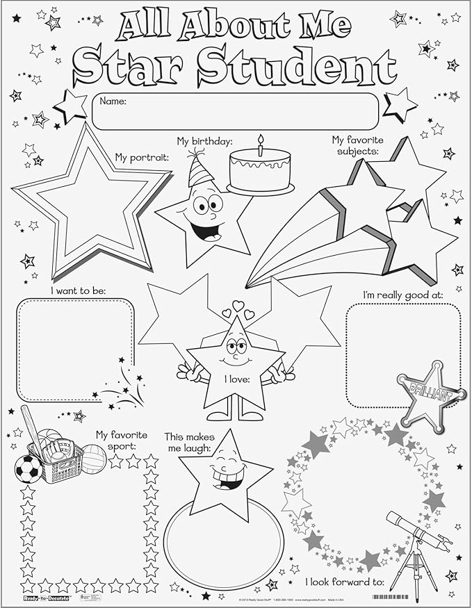 Ready-to-Decorate All About Me Star Student Posters - 24 Posters
