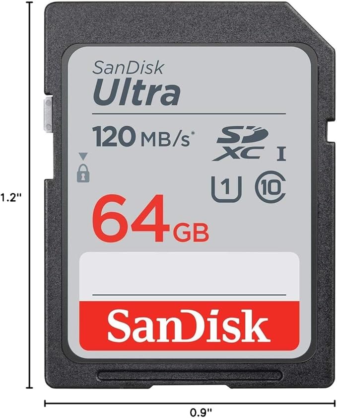 SanDisk 64GB Ultra SDXC UHS-I Memory Card - 120MB/s, C10, U1, Full HD, SD Card - SDSDUN4-064G-GN6IN [Older Version]