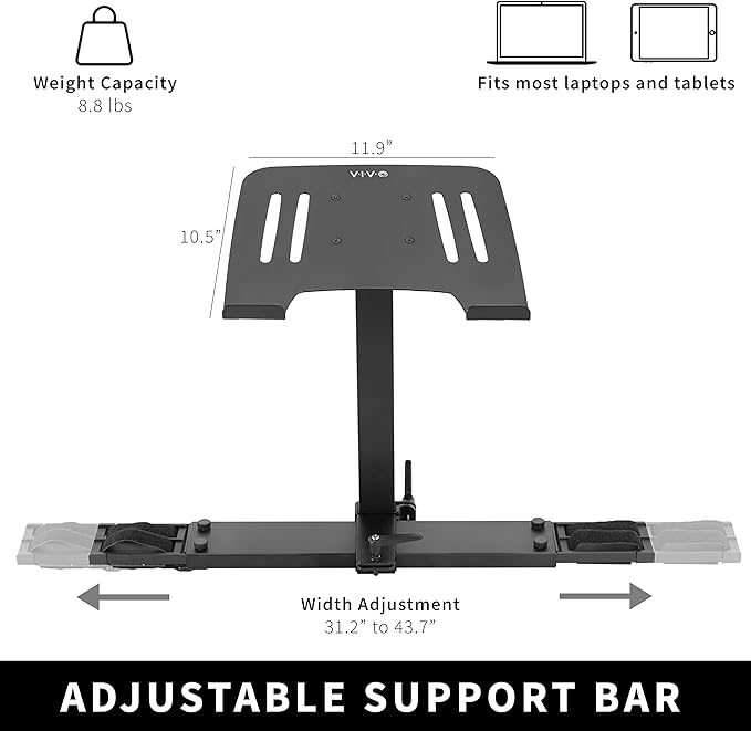 VIVO Universal Laptop Treadmill Desk, Adjustable Ergonomic Notebook Mount Stand for Treadmills Stand-TDML1