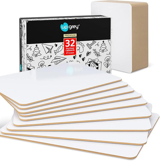 Upgrey Dry Erase Lapboards, 32 Pack Double-Sided Dry Erase Boards, Small White Boards for Classroom Students, 9"x12" Portable Mini Whiteboards for Teacher Supplies, Home and Office Work