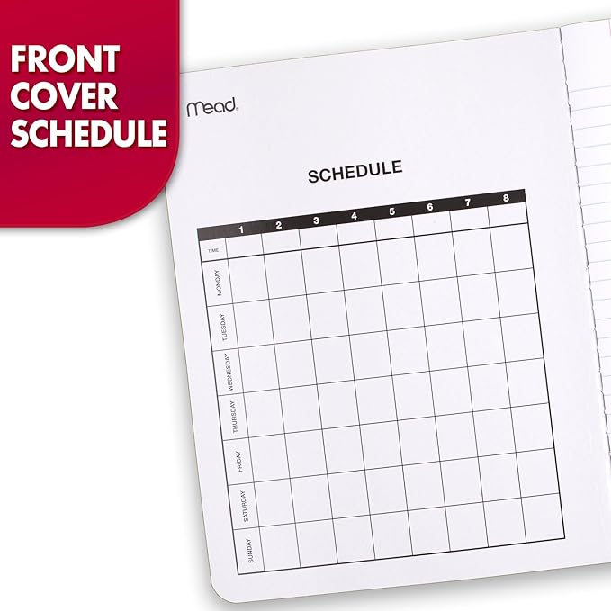 Mead Composition Notebook, Wide Ruled Paper, 7-1/2" x 9-3/4", 100 Sheets, Black Marble (09910)
