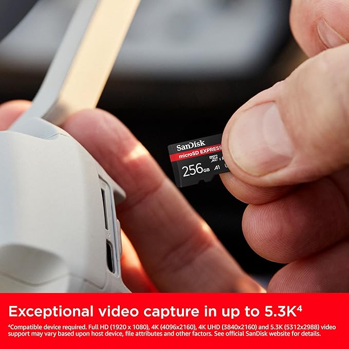 SanDisk 256GB microSD Express Card - Works with Nintendo-Switch 2, Up to 880MB/s Read, Up to 650MB/s Write, 210MB/s Sustained Write, U3, C10 - SDSQXFN-256G-GN4NN