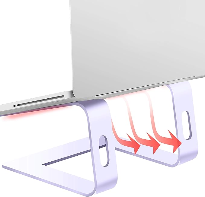 Orionstar Laptop Stand Aluminum Laptop Riser Compatible with Mac MacBook Air Pro 10 to 15.6 Inch Notebook Computer, Ergonomic Elevator Holder (Purple)