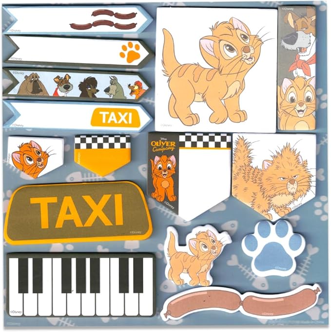 Oliver and Company Sticky Note Set - Bundle with 450 Oliver and Company Sticky Notes for School, Office, Desk, Annotating, More Plus Bookmark | Disney Desk Accessories for Office