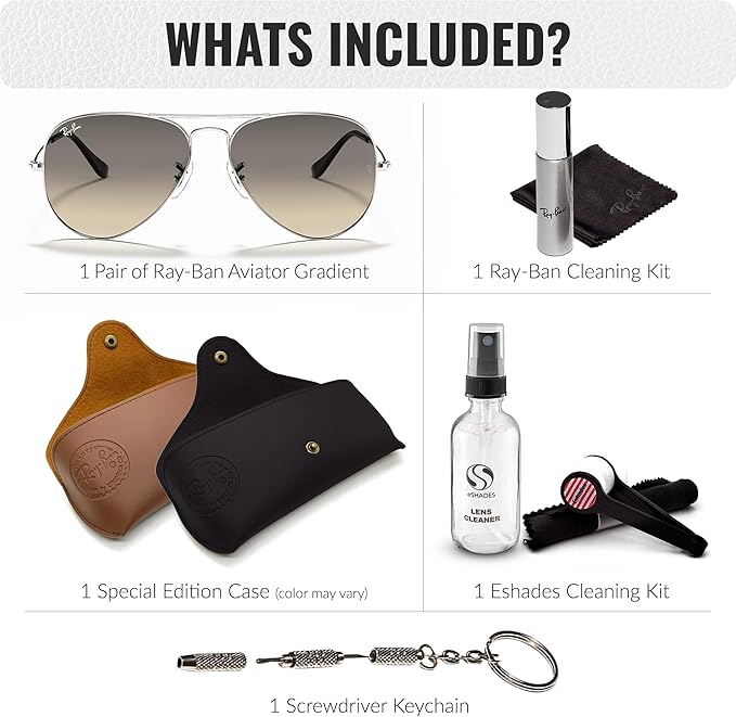 Ray-Ban RB3025 AVIATOR GRADIENT Pilot Shaped Sunglasses for Men & Women with Official RAYBAN Eyewear Kit