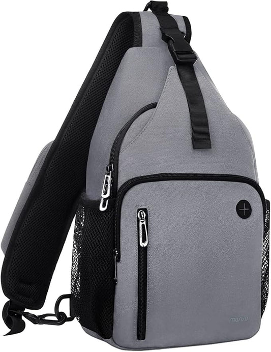 MOSISO Sling Backpack Bag, Crossbody Shoulder Bag Travel Hiking Daypack Chest Bag with Front Square Pocket&USB Charging Port