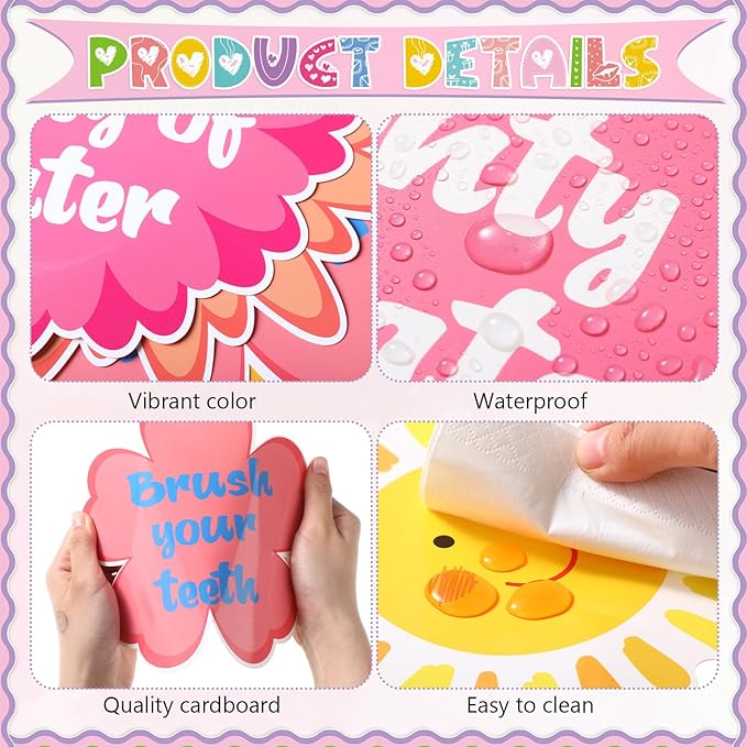 Honoson 74 Pcs Spring Bulletin Board Decorations Set Spring into Healthy Habits Paper Cutouts Colorful Flower Butterfly Birds Sunshine Bulletin Decor for School Classroom Wall Chalkboard Supplies
