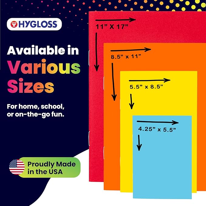 Hygloss Blank Books - Bulk 10 Pack – 4.25" x 5.5" A6 Assorted Colors – Paperback Blank Books for Kids to Write Stories, Doodle Art – Plain Drawing Sketchbook, Unlined Journal, Notebook Without Lines