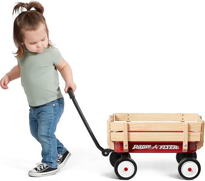 Radio Flyer 19 Inch Miniature Wagon Small Toy Rolling Cart for Ages 1.5+ Indoor Outdoor Play Baby Shower Decor Display Prop and Interactive Play