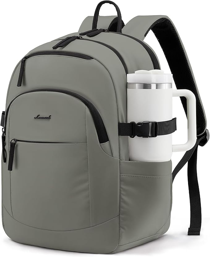 LOVEVOOK 5-Layer 15.6 Inch Laptop Backpack for Women, Work Business Computer Bag, College School Daypack, Travel Personal Item & Casual Purse, Sage Green