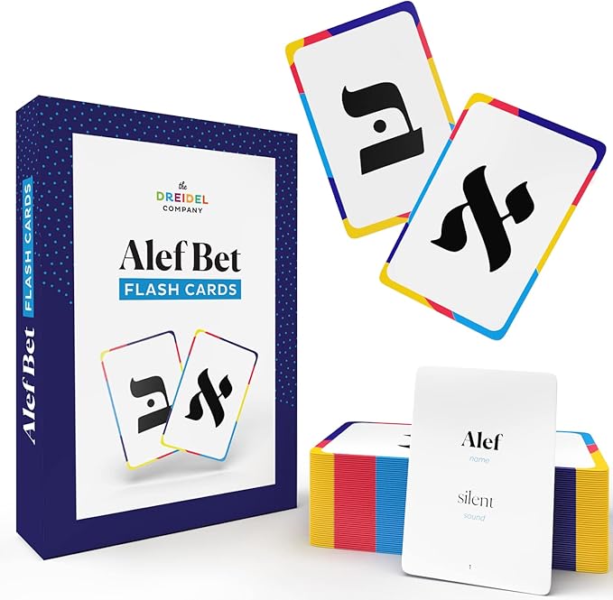 The Dreidel Company Alef Bet Flash Cards Aleph Beis Jewish Alphabet Flashcards (Single)