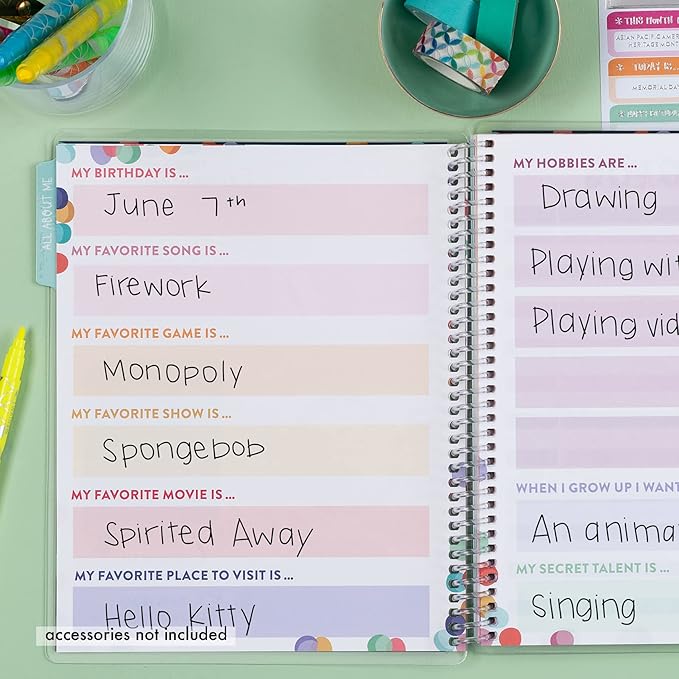 Erin Condren 7'' x 9'' 2nd Edition Kids Planner & Activity Book - Dreaming Has No Limits. 12 - Month Undated Planner