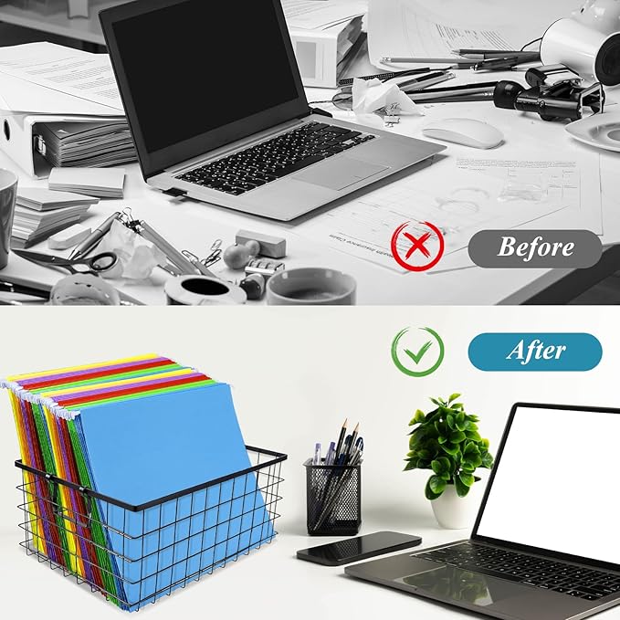 30 Pack Extra Capacity Hanging File Folders Reinforced Letter Size Hanging Folders with Expansion, 1/5 Cut Adjustable Tab Inserts for Office, School, Home Supplies, Assorted Colors (No Expansion)