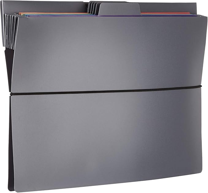 Amazon Basics 36-inch Hanging File Folders, Space Saving Multicolor Organization System with Pockets, Portable Letter Size Paper Storage for Home Office, School & Classroom