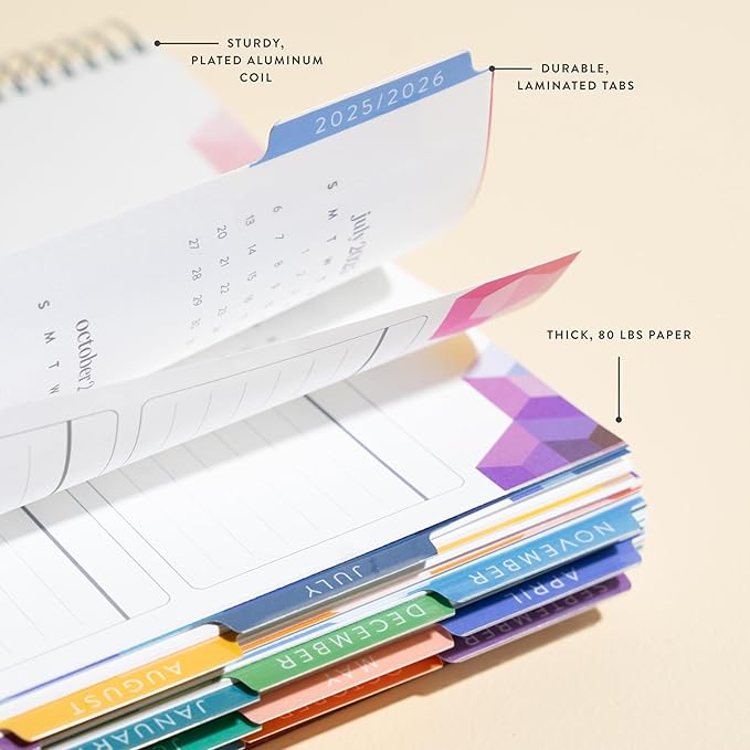 Erin Condren 12-Month Spiral Life Planner (Jul 2025 - Jun 2026), 7”x9” Weekly and Monthly Planner, 80 Lb. Text Weight Paper, Bouquet Wallpaper Covers, Minimal Theme, Vertical Layout, Platinum Coil