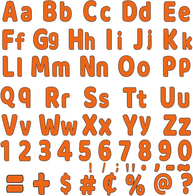 266 Pcs Letters Combo Pack Set Bulletin Board Letters Fall Thanksgiving Orange Letters and Number Accents for Bulletin Board Display Home School Classroom Decor