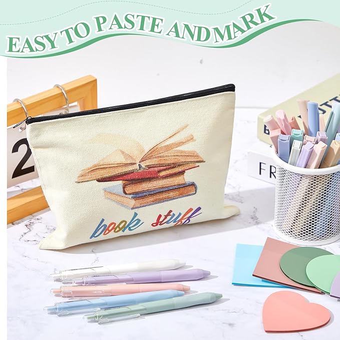 Book Annotation Kit, Aesthetic Bible Study Journaling Kit, 2640 Pcs Sticky Tabs, 300 Sticky Notes, 11 Gel Ink Pen, 12 Highlighter Marker, Pencil Case Pouch for Book Lover(Mixed)