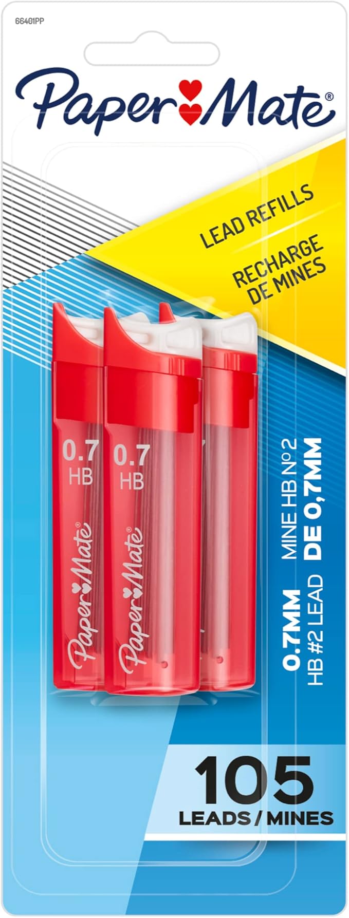 Paper Mate Mechanical Pencil Refills, 0.7mm, HB #2, 105 Count