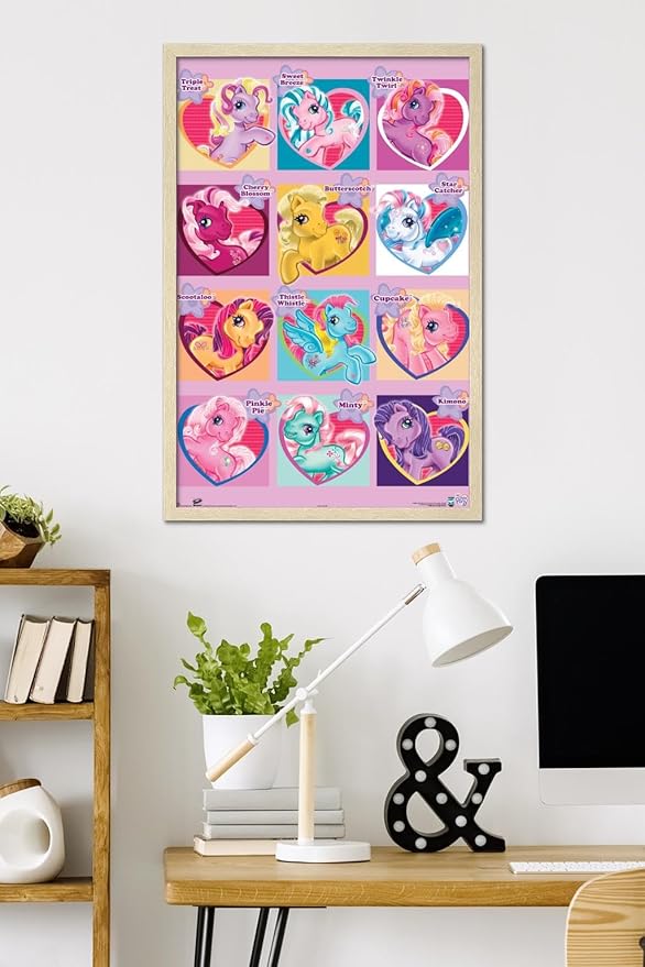 Hasbro My Little Pony - Chart Wall Poster, 34L" x 22.4W", Blonde Framed Version