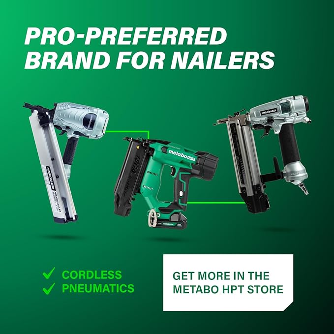 Metabo HPT Wide Crown Stapler, Pro-Preferred Pneumatic Power Nailers, Lathing Tool for Sheathing & Insulation, Quick Response, 16 Gauge, Up to 150 1" Wide Crown Staples, Length 1" to 2", N5024A2
