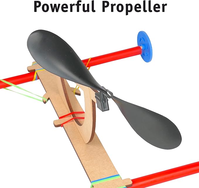 Rubber Band Propeller Car Kit (10 Pack) – DIY STEM Activity for Kids, Complete Science & Engineering Project for Kids, Classroom Bulk Set, Ages 8 and up