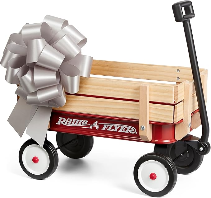 Radio Flyer 19 Inch Miniature Wagon Small Toy Rolling Cart for Ages 1.5+ Indoor Outdoor Play Baby Shower Decor Display Prop and Interactive Play