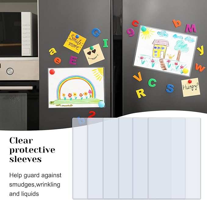 Rainmae 6 Pack 8.5" x 14" Rigid Print Protectors, Clear Waterproof Hard Plastic Page Sheet Protectors, Paper Sleeves Photo Plastic Sleeves Document Holder Birth Certificate Protector