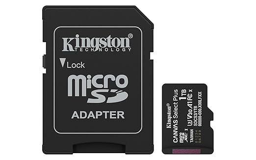 Kingston 1TB Canvas Select Plus microSD Card | Up to 150MB/s | Class 10, UHS-I, U1, V30, A1 | SDCS3/1TB