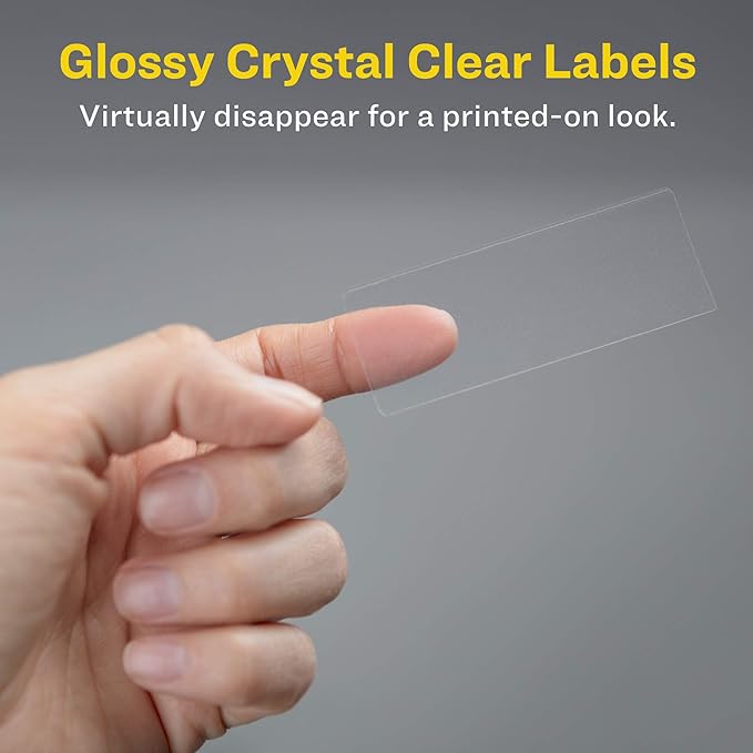Avery Glossy Clear Address Labels, Sure Feed Technology, Laser/Inkjet, 2/3" x 1-3/4", 600 Labels, 5 Packs (6520)
