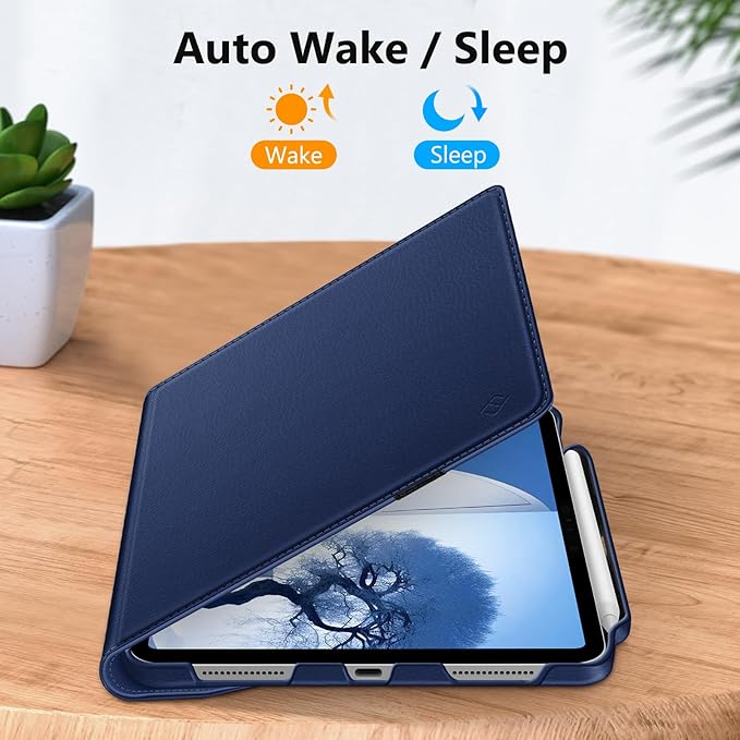 Fintie Rotating Case for iPad Pro 11-inch (M5) 2025 / (M4) 2024 - [Built-in Pencil Holder] 360 Degree Swiveling Smart Stand Protective Cover, Auto Sleep/Wake, Navy