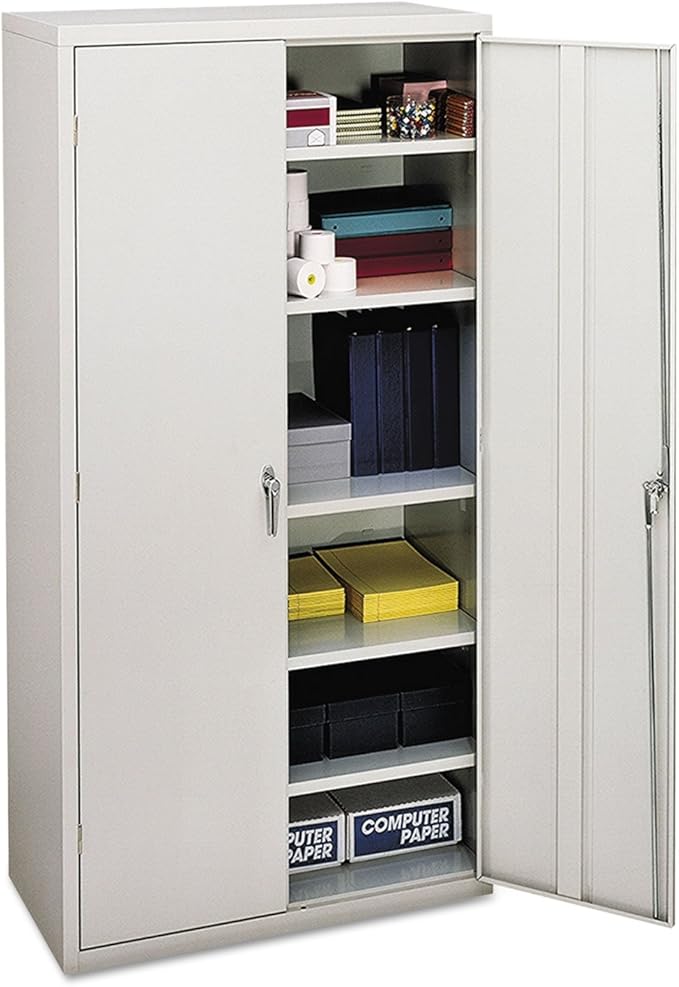 HON Brigade Series Five-Shelf Storage Cabinet - High Storage Cabinet, 36w by 18d by 72h , Light Gray (HSC2472)