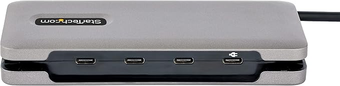 StarTech.com 4-Port USB-C Hub, 4X USB-C Ports, USB 3.1-10Gbps - Portable USB C Hub w/ 100W Power Delivery Pass-Through - USB Type C Hub w/ 12.6in/32cm Wrap-Around Cable - USBC Splitter (HB31CM4CPD3)