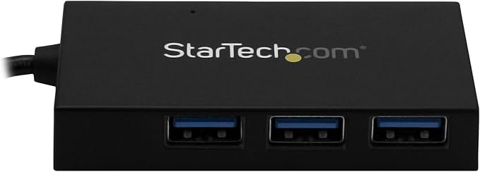 StarTech.com 4 Port USB 3.0 Hub - USB Type-A Hub with 1x USB-C & 3x USB-A (SuperSpeed) - USB Bus or Self-Powered - Portable USB 3.0 (5Gbps) BC 1.2 Charging Hub w/ Power Adapter , TAA (HB30A3A1CSFS)