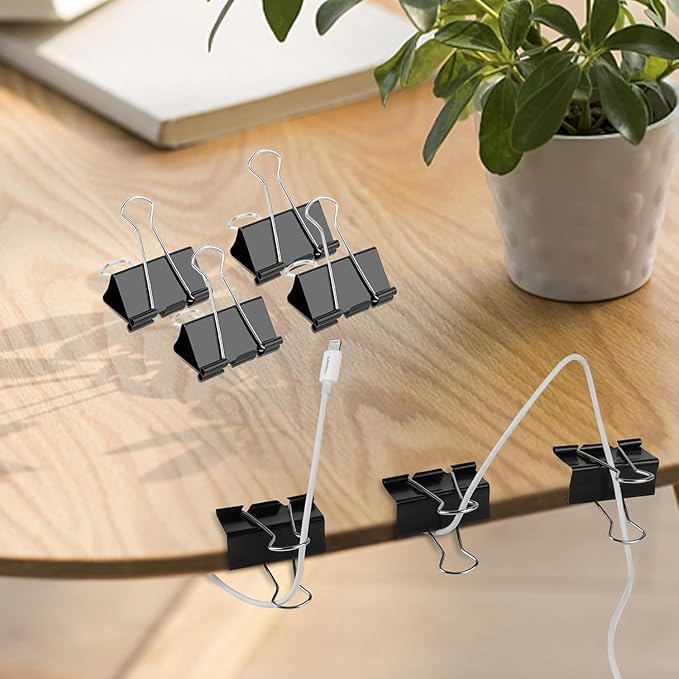 Ufmarine Extra Large Binder Clips 2 inch, (144 Pcs) Big Paper Clips for Office Supplies