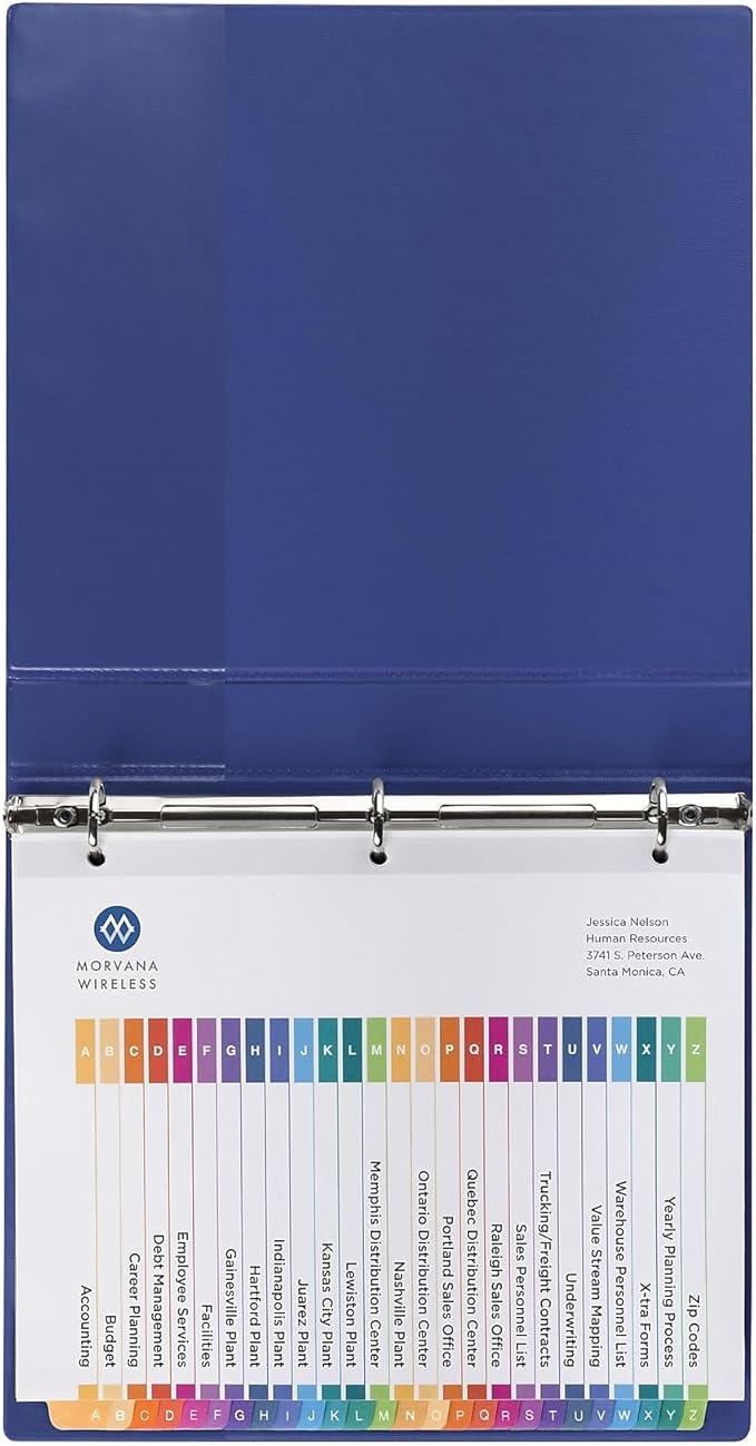 Avery A-Z Dividers for 3 Ring Binders, 26 Tabs per Set, Customizable Table of Contents, Multicolor Tabs, Great for Organizing Reports, Projects, and More (6 Sets of 11832)