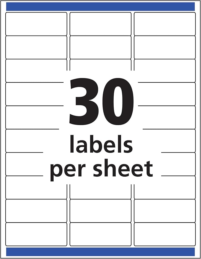 Avery Printable Address Labels with Sure Feed, 1" x 2-5/8", Matte Clear, 750 Blank Mailing Labels (05630)