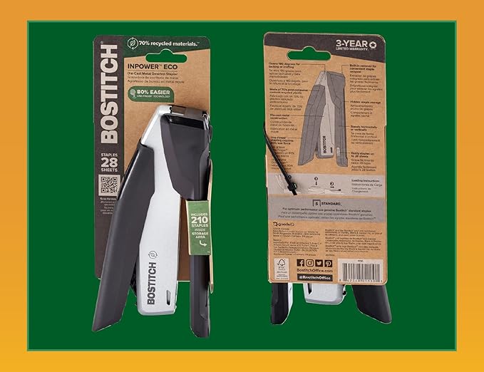 PaperPro(R) Prodigy(R) Stapler, Metallic Black/Silver, 0