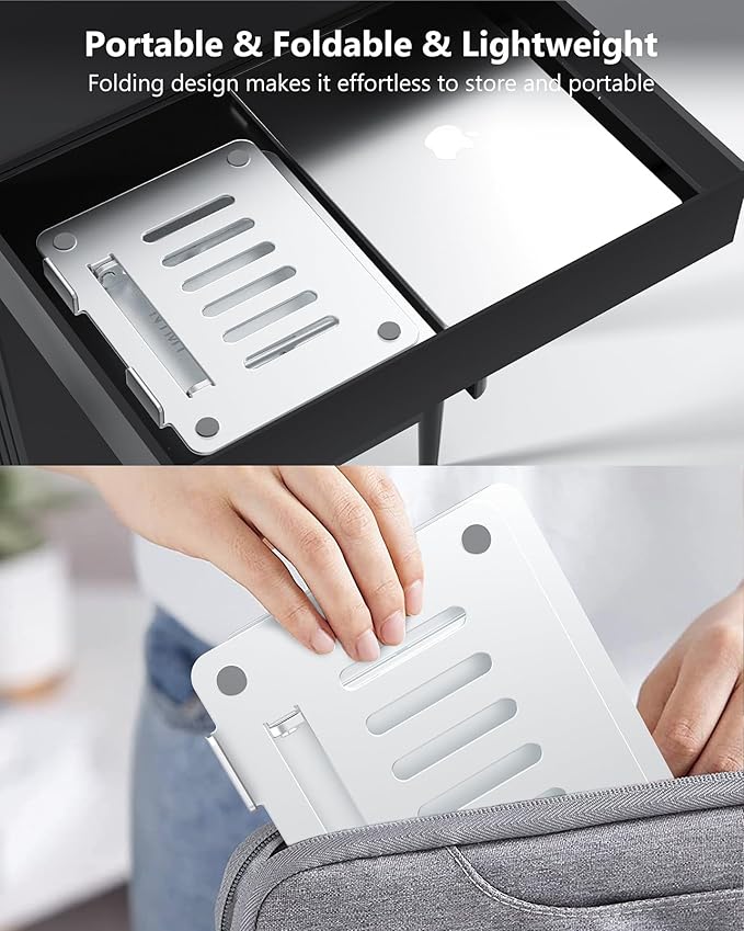 Adjustable Laptop Stand, Ergonomic Computer Stand for Desk, Aluminum Ventilated Colling Laptop Riser Holder Mount Compatible with MacBook Pro Air, Dell 10-15.6" All Laptops