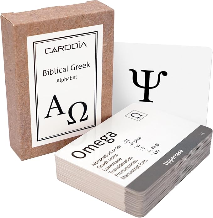 CARDDIA | Biblical Greek Alphabet Educational Flashcards | Includes Uppercase, Lowercase, Diacritic Marks and Punctuation