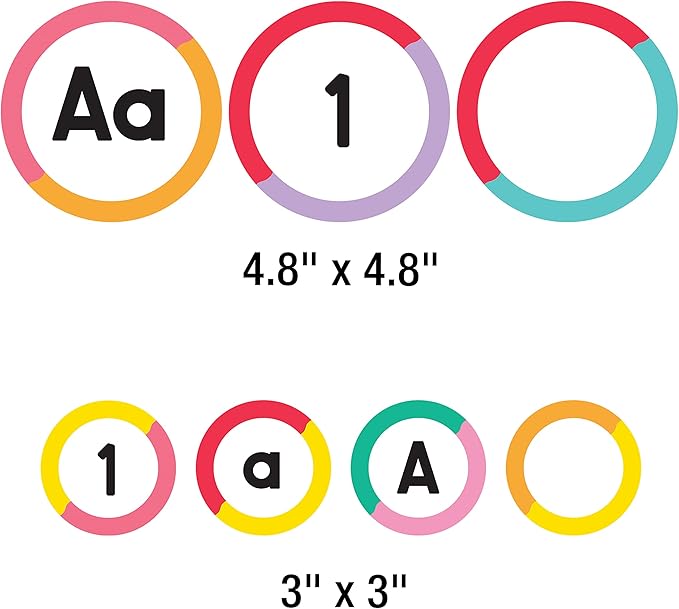 Carson Dellosa 150-Piece Cutout Letters, 4" Colorful Blank, Number, Upper and Lowercase Alphabet Decorations for Bulletin Board, Posterboard, Party, and Classroom Decor
