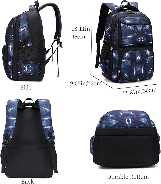 MITOWERMI Boys Backpacks for Primary Junior School Kids Backpack with Lunch Box Galaxy Space Bookbags for Boys Girls