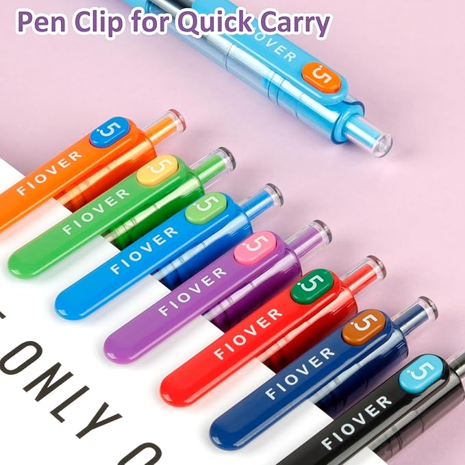 FIOVER Colored Gel Pens, 0.5mm Quick Dry Ink Fine Point Smooth Writing Colorful Pens for Journaling, School Supplies, Gifts for Nurses and Teens, Stocking Stuffers for Women (16PCS)