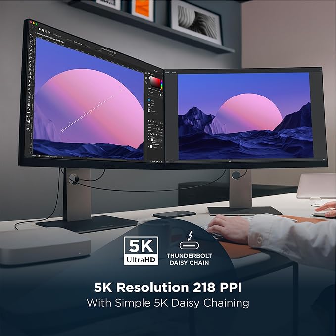 ViewSonic VP2788-5K 27" 5K Mac-Ready Monitor with 100% sRGB, 99% DCI-P3, Pantone Validated, Advanced Ergonomics, Thunderbolt 4, USB Hub, HDMI, and DP for Home and Office